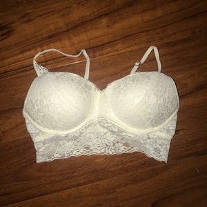 Hollister White Lace Push Up Bra